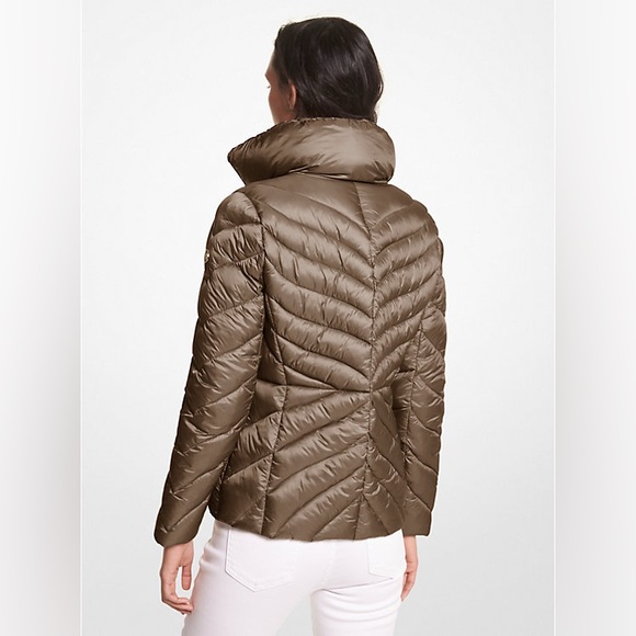 Michael Kors Quilted Nylon Packable Puffer Jacket Womens Size L - Picture 2 of 9